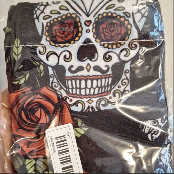 Sugar skull with roses drawstring backpack day of the dead - Picture 3 of 3